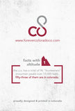 Forever Colorado Co.  hangtag #FactsWithAltitude #1