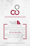 Forever Colorado Co.  hangtag #FactsWithAltitude #5