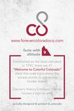 Forever Colorado Co.  hangtag #FactsWithAltitude #9